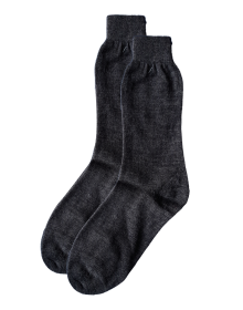 Pure Wool women socks  With Thumb plain design dark grey